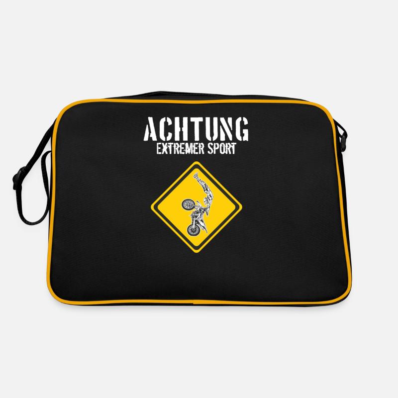 Motocross Extremsport - Retro Tasche - Schwarz/Gold