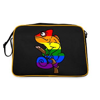 Caméléon LBGT Gay Pride Coloré Été - Sac Retro - noir/or - Dos