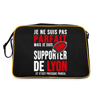 supporter rugby stade Lyon club humour rugby lou - Sac Retro - noir/or - Dos