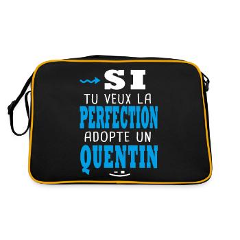 Si tu veux la perfection adopte un Quentin Cadeaux - Sac Retro - noir/or - Dos