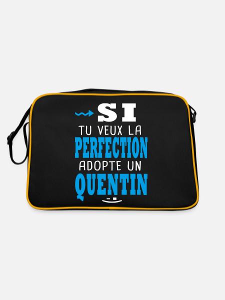 Si tu veux la perfection adopte un Quentin Cadeaux - Sac Retro - noir/or - Dos