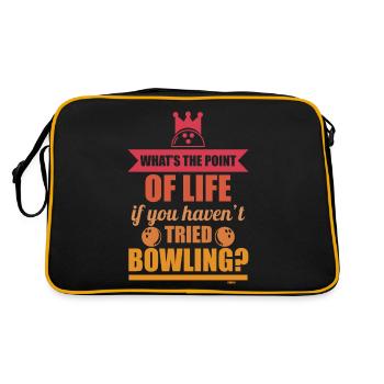 was ist der Sinn des Lebens ohne Bowling - Retro Tasche - Schwarz/Gold - Hinten