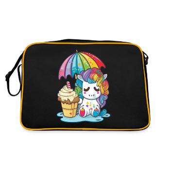 Rêves de licorne - couleurs arc-en-ciel pour tomber amoureux - Sac Retro - noir/or - Dos