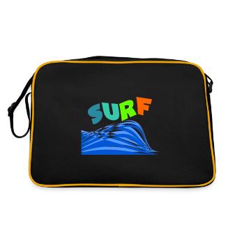 SURF. SURFEUR. SURFEUSE. SPORT. VACANCES. VOYAGE. - Sac Retro - noir/or - Dos