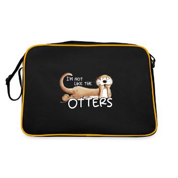 Not Like The Otters Otter Spruch Tiermotiv - Retro Tasche - Schwarz/Gold - Hinten