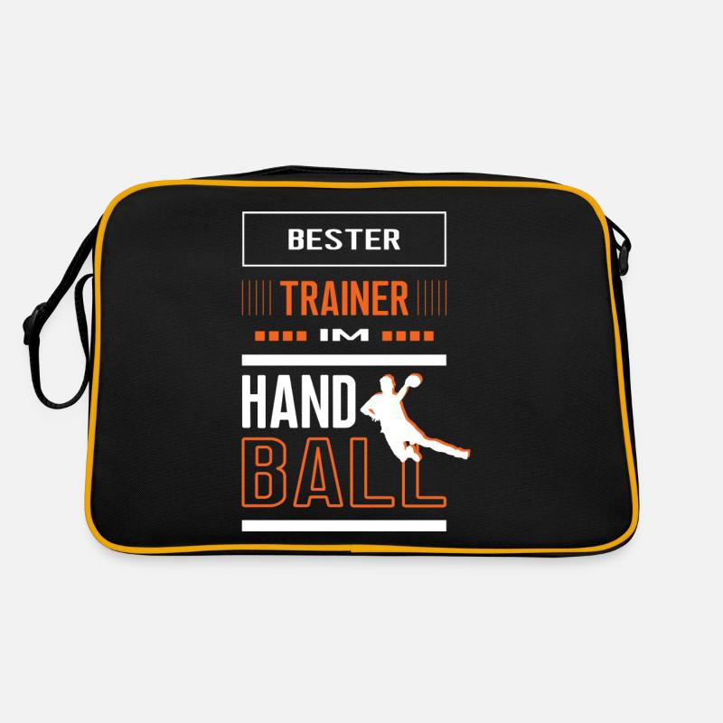 Handball Trainer bester Handballtrainer Handballer - Retro Tasche - Schwarz/Gold