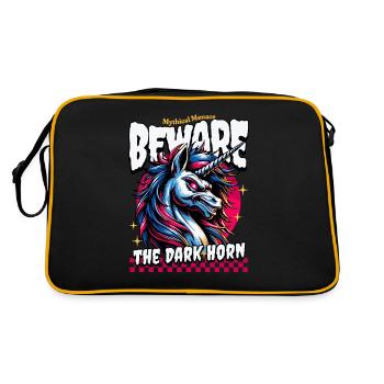 BEWARE THE DARK UNICORN Mythical Menace - Retro Bag - black/gold - Back
