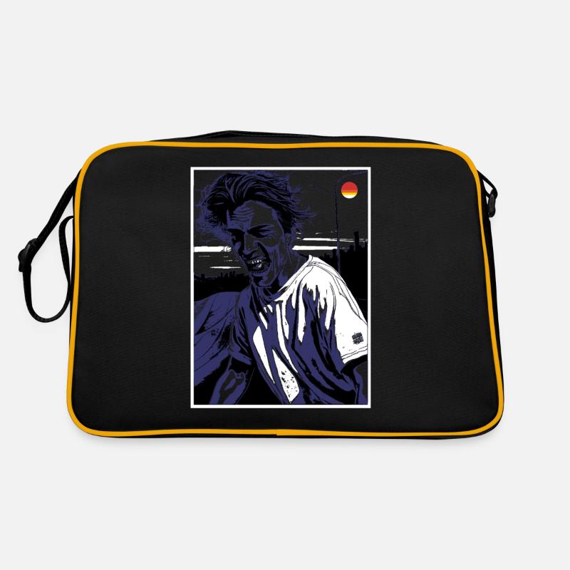 Big Smile Zombie Guy - Retro Tasche - Schwarz/Gold