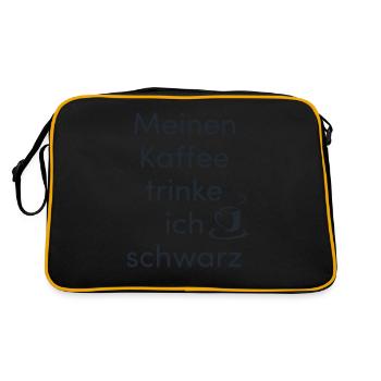 Meinen Kaffee trinke ich schwarz - Retro Tasche - Schwarz/Gold - Hinten