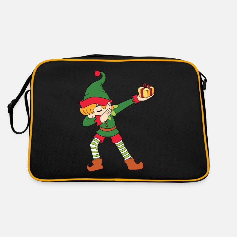Dabbing Elf mit Geschenk Retro Tasche