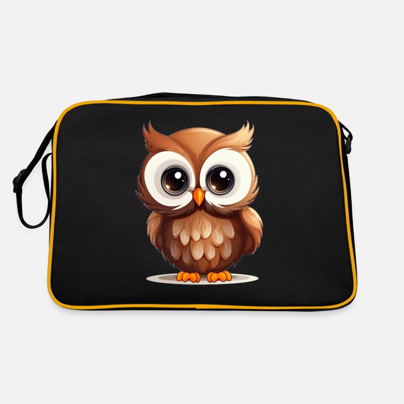 Hibou mignon - Sac Retro - noir/or