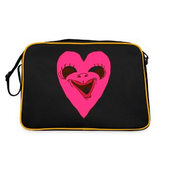 Heart Grimace - Visage de cœur laid - Sac Retro - noir/or - Dos