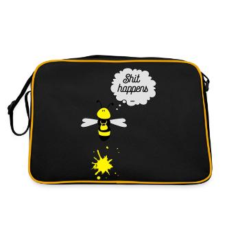 Shit happens bee - Retro Bag - black/gold - Back