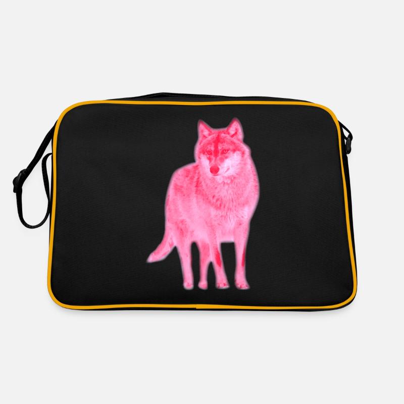 wolf canis lupus wulf alphatier pink Retro Tasche