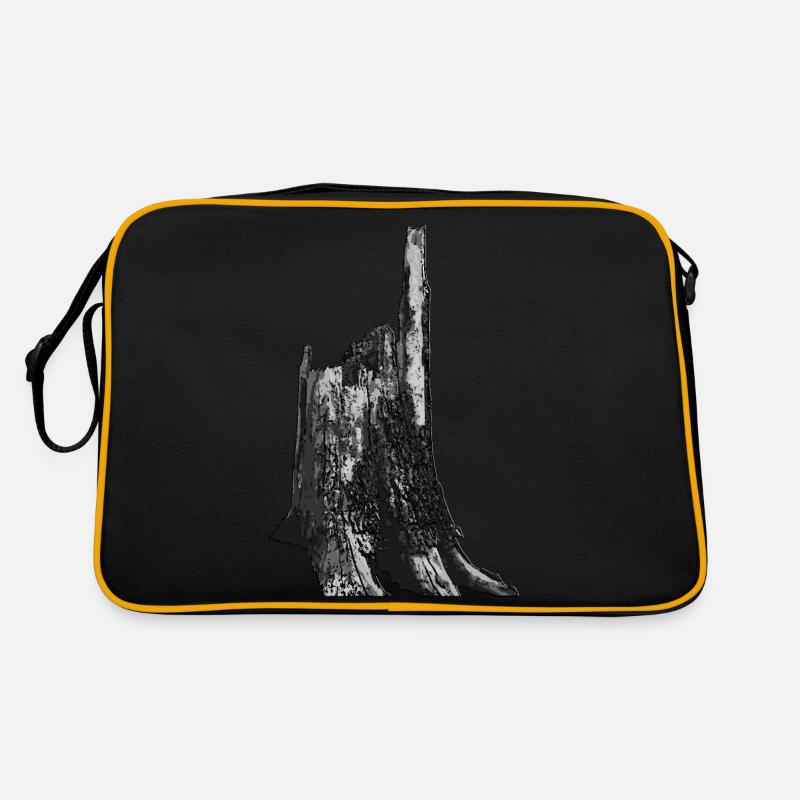 Baum - Retro Tasche - Schwarz/Gold