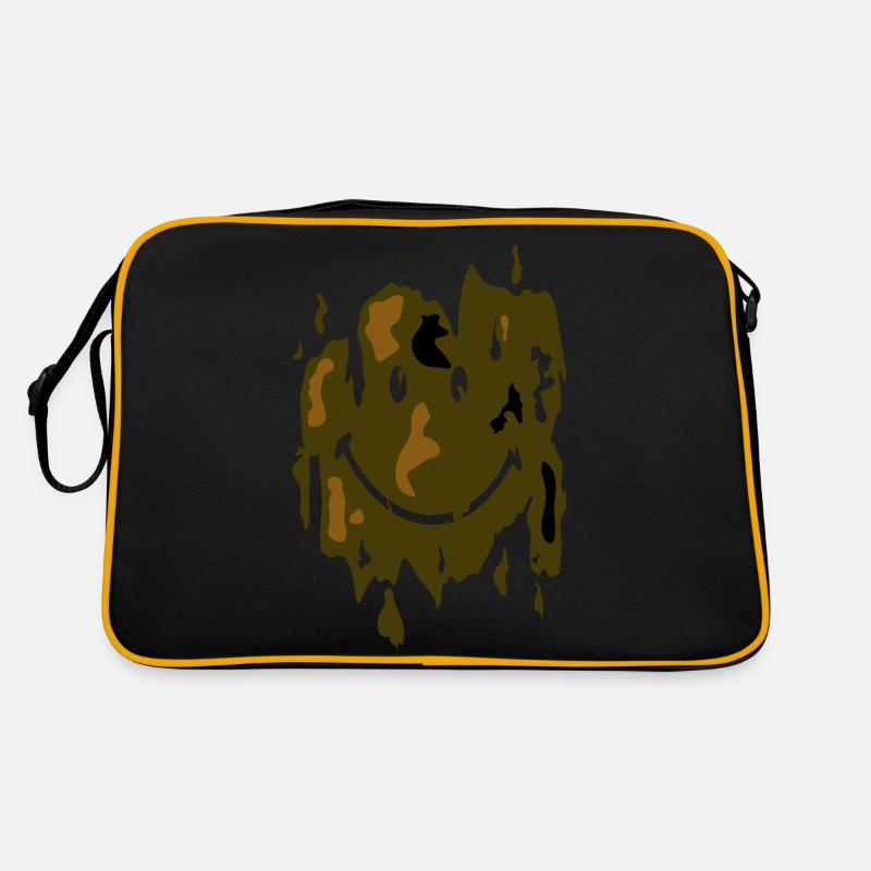 Smiley Mud - Retro Tasche - Schwarz/Gold