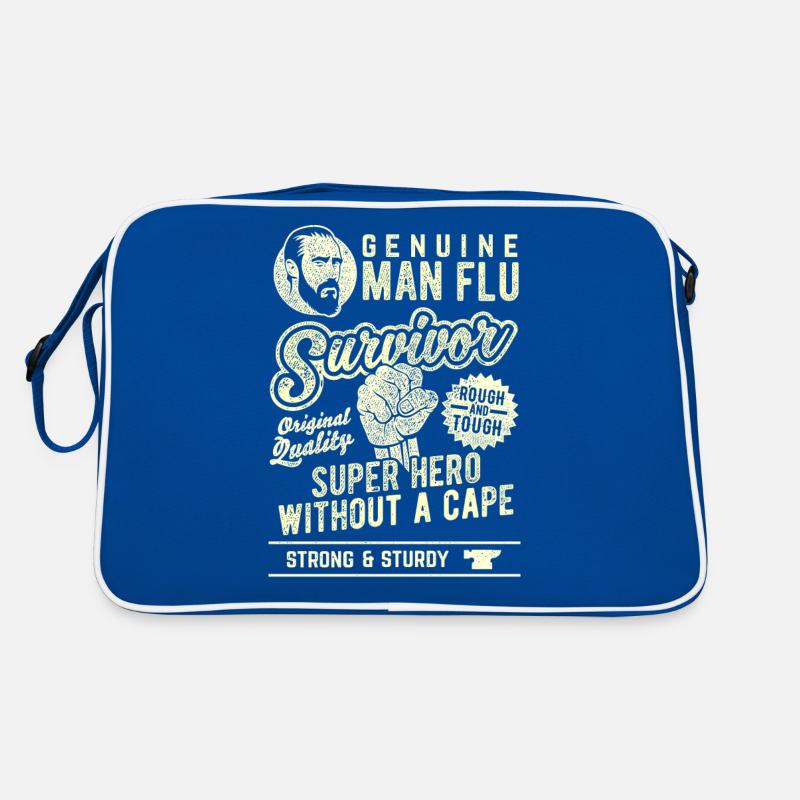 Man Flu Survivor Superhero Statement Retro Tasche