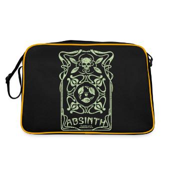 Absinth T Shirt La Fée Verte Art Nouveau Shabby - Retro Tasche - Schwarz/Gold - Hinten