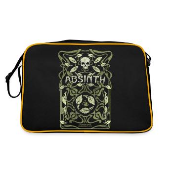 Absinth T Shirt Design Art Nouveau Jugendstil - Retro Tasche - Schwarz/Gold - Hinten
