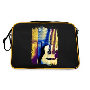 Acoustic Guitar Guitar Acoustic Guitar Music - Retro Bag - black/gold - Back