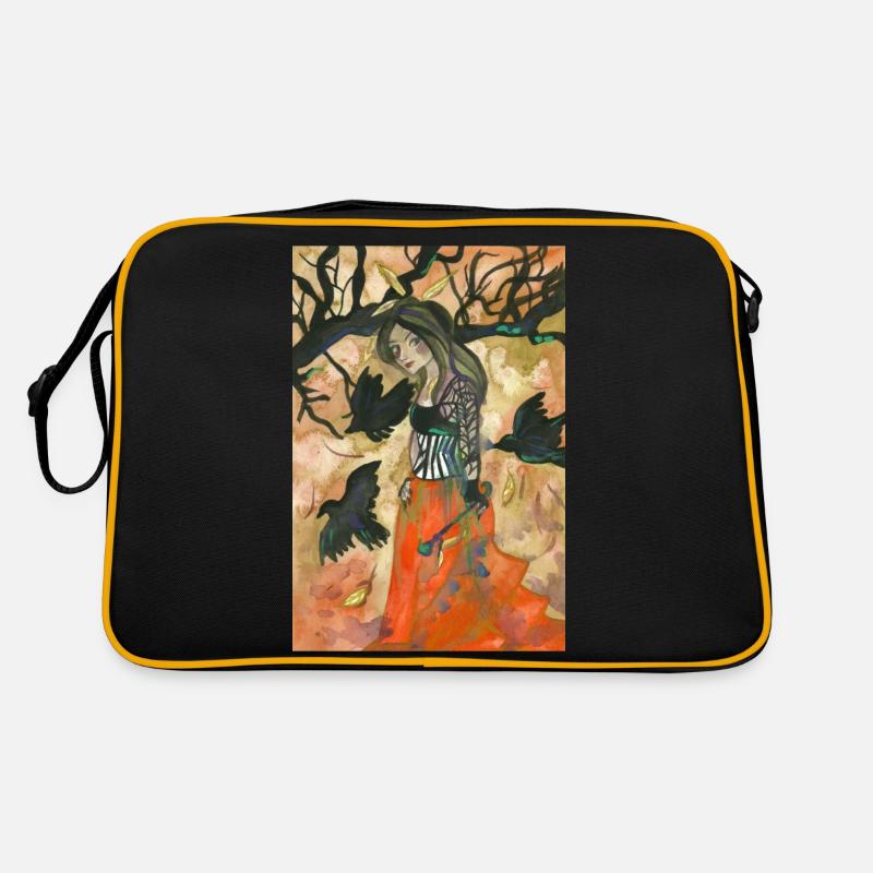 Rabe Hexe Herbst Palette - Retro Tasche - Schwarz/Gold