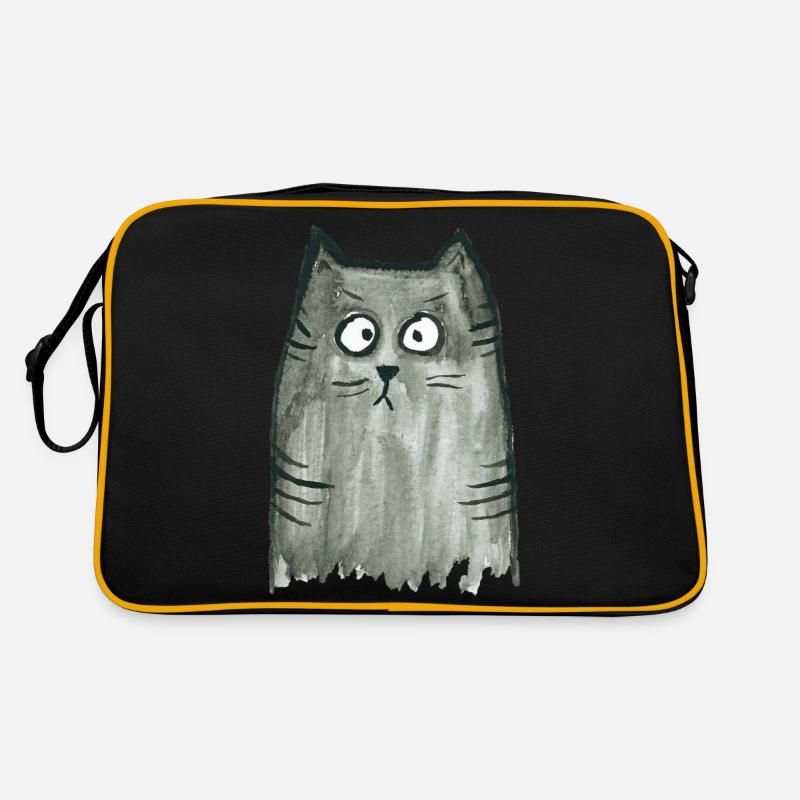 Katze grau getigert Retro Tasche