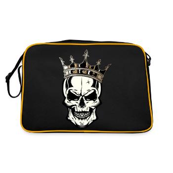 head of death crown skull fantasy pirate - Retro Bag - black/gold - Back