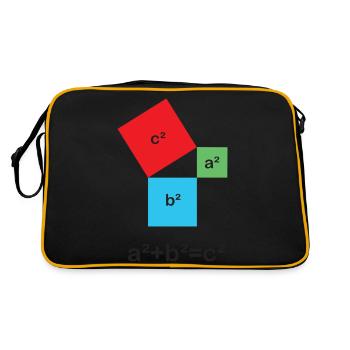 Satz des Pythagoras - Retro Tasche - Schwarz/Gold - Hinten