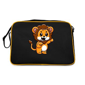 Mignon petit bébé lion - Sac Retro - noir/or - Dos