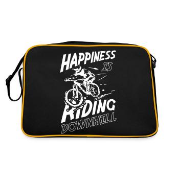 Happiness is Riding Downhill - Retro Tasche - Schwarz/Gold - Hinten