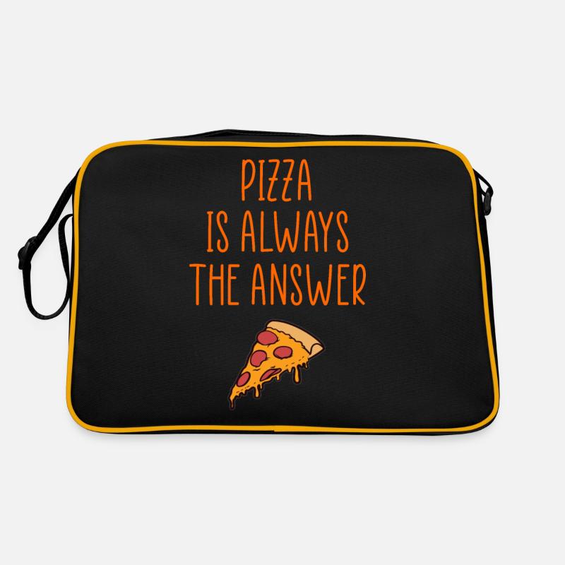 pizza always the answer logo Retro Bag