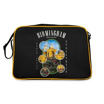 Birmingham Angleterre UK City Skyline Accueil Amour - Sac Retro - noir/or - Dos
