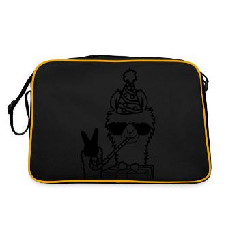Fête sans drame lama - Sac Retro - noir/or - Dos