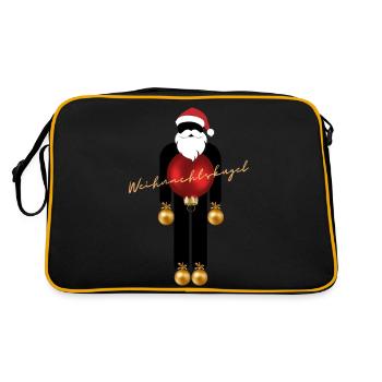 Weihnachtskugel - Retro Tasche - Schwarz/Gold - Hinten