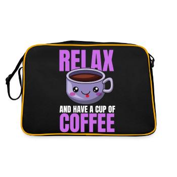 Entspannung Kaffee Design - Retro Tasche - Schwarz/Gold - Hinten