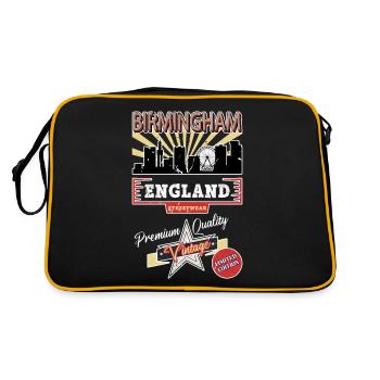 Birmingham Angleterre UK City Skyline Vintage Rétro - Sac Retro - noir/or - Dos