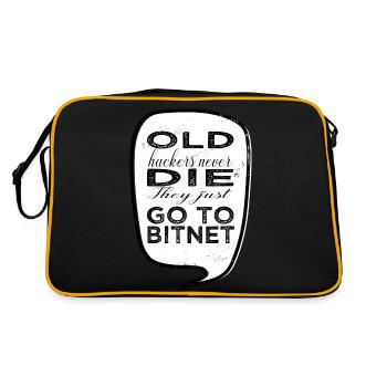 joke glitch computer humour hacking funny bio hack - Retro Bag - black/gold - Back