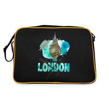 Londres Angleterre Royaume-Uni City Skyline Splash Coloré - Sac Retro - noir/or - Dos
