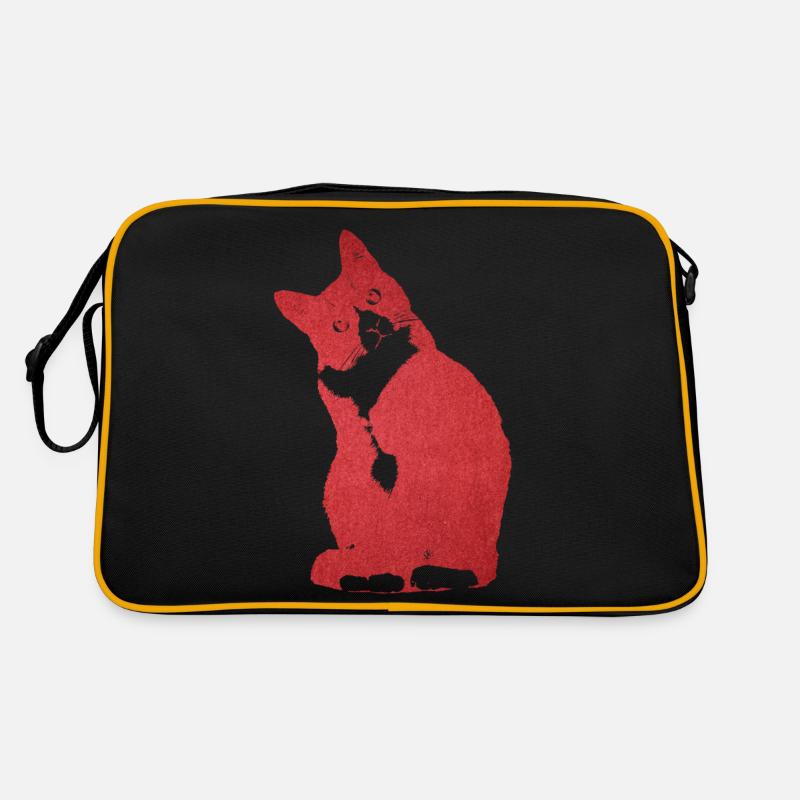 Rote Katze Retro Tasche
