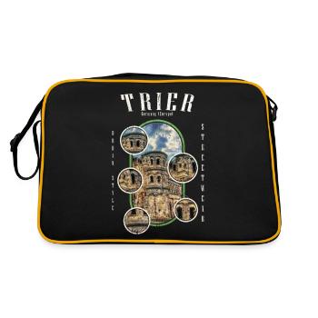 Trier Germany City Skyline Home Love - Retro Bag - black/gold - Back