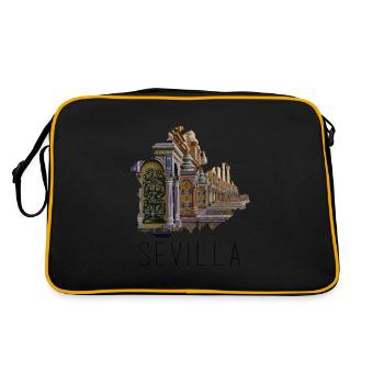 Spanische Treppe - Retro Tasche - Schwarz/Gold - Hinten
