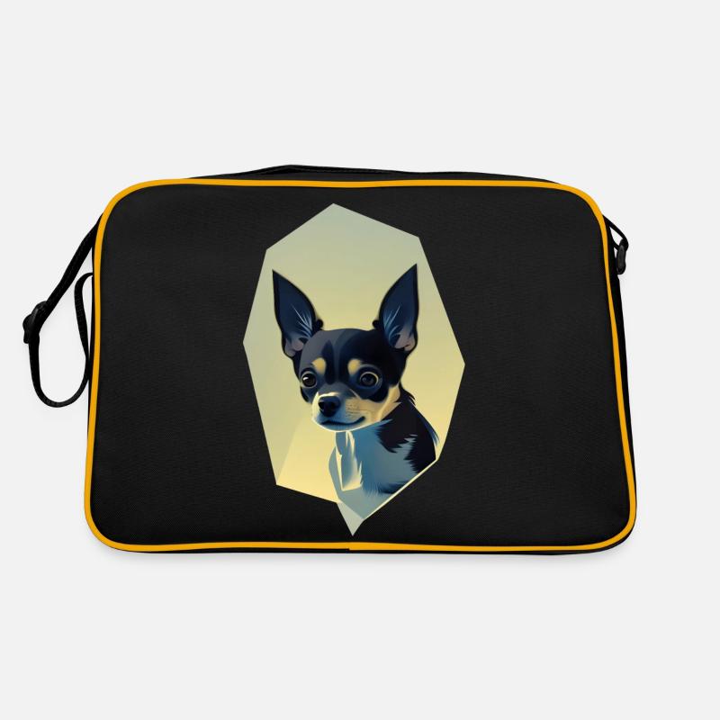 Chihuahua - Retro Tasche - Schwarz/Gold