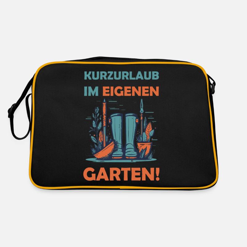 Kurzurlaub im eigenen Garten! - Retro Tasche - Schwarz/Gold