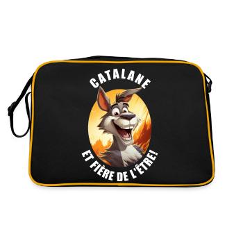 Catalane et fière de l'être blanc - Sac Retro - noir/or - Dos