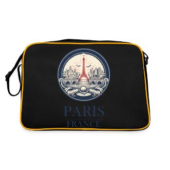 Paris-Frankreich - Retro Tasche - Schwarz/Gold - Hinten