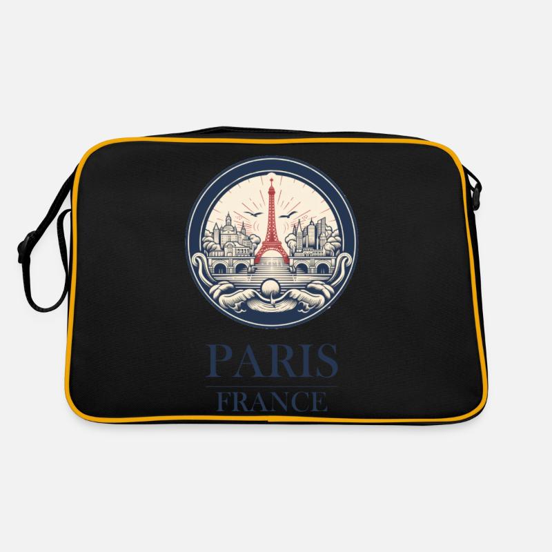 Paris-Frankreich - Retro Tasche - Schwarz/Gold