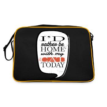 gift aww love cartoon cat cat long sleeve shirts - Retro Tasche - Schwarz/Gold - Hinten