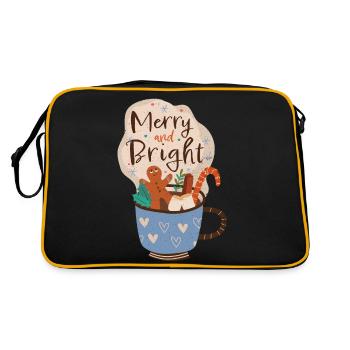 Merry and bright - Retro Tasche - Schwarz/Gold - Hinten