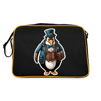 Lederhosen / Animal / Traditional costume / Tradition / Penguin - Retro Bag - black/gold - Back