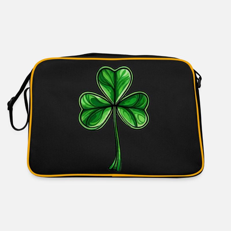 Shamrock St. Patrick's Day Irish Shamrock - Retro Bag - black/gold